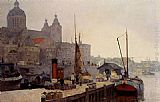 A View Of Amsterdam With The St. Nicolaas Church by Cornelis Vreedenburgh